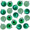 Juvale 48-Pack Mini Christmas Tree Ornaments - Green Shatterproof Small Christmas Balls Decoration, Assorted 3-Finish Shiny, Matte, Glitter, Hanging Plastic Bauble Holiday Decor, 1.5 Inches